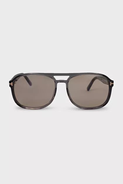 Gray sunglasses with clear frames
