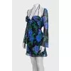 Fitted printed silk mini dress
