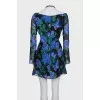 Fitted printed silk mini dress