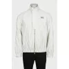 Men's white jacket with branded embroidery
