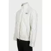 Men's white jacket with branded embroidery