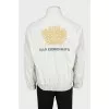 Men's white jacket with branded embroidery