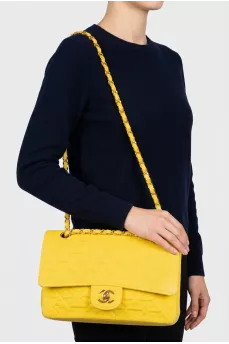 Текстильная желтая сумка Double Flap