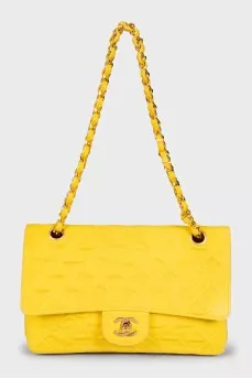 Double Flap yellow textile bag