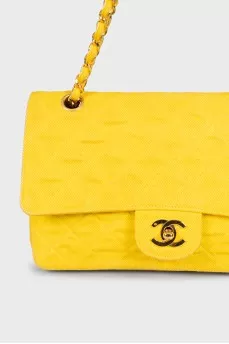 Double Flap yellow textile bag