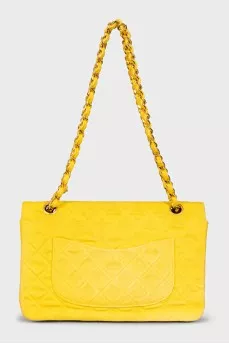 Double Flap yellow textile bag