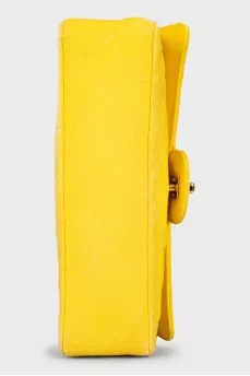 Double Flap yellow textile bag