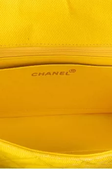 Double Flap yellow textile bag