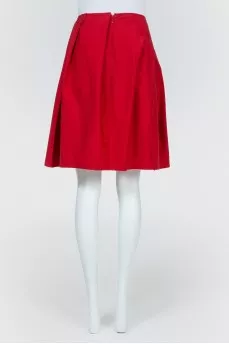 Asymmetric pleated skirt