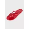 Red flip-flops with decor