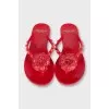 Red flip-flops with decor