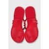 Red flip-flops with decor