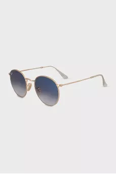 Gold sunglasses with blue lenses