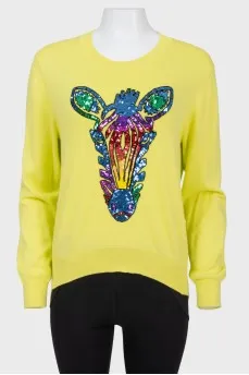 Lemon sweater with sequins
