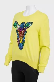 Lemon sweater with sequins