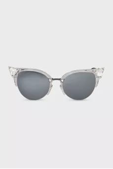Silver sunglasses decorated with crystals