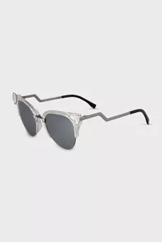 Silver sunglasses decorated with crystals
