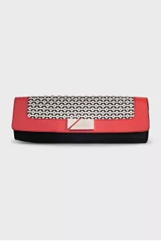 Two-tone leather clutch