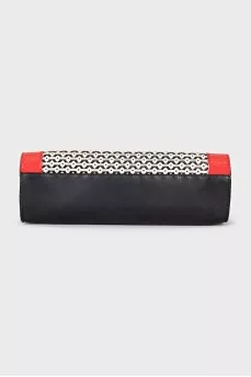 Two-tone leather clutch