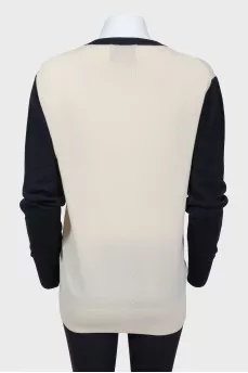 Combination sweater with print