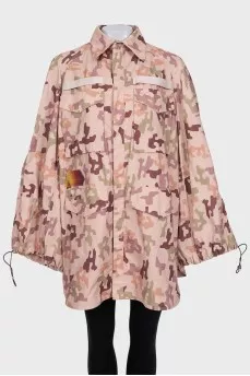 Oversized raincoat in print