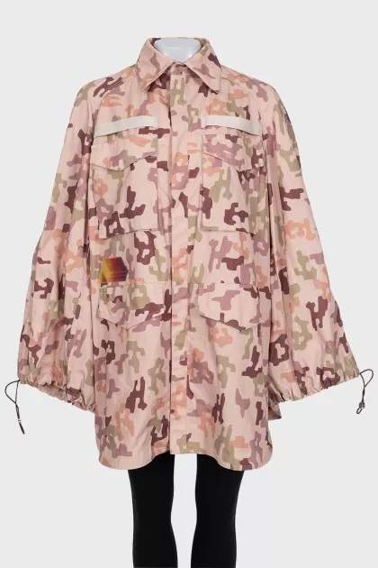 Oversized raincoat in print