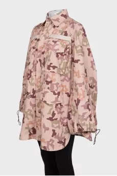 Oversized raincoat in print
