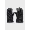 Men's black gloves with logo