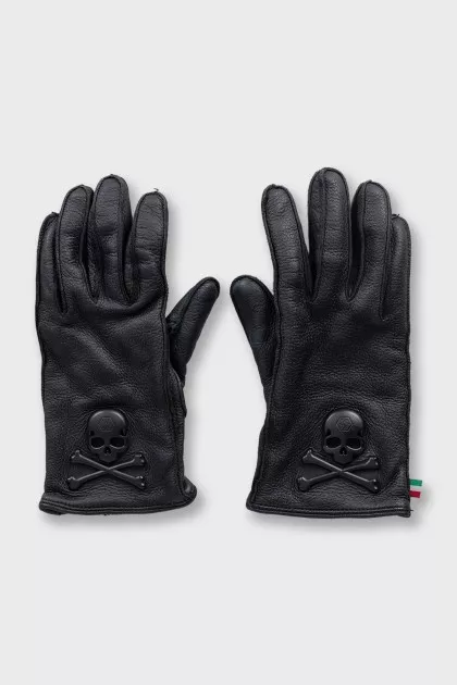 Men's black gloves with logo