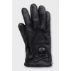 Men's black gloves with logo