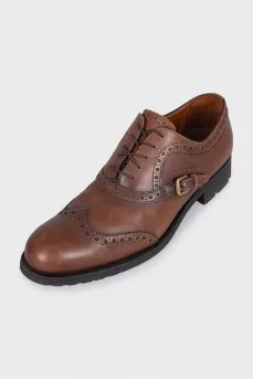 Men's brown leather lace-up brogues