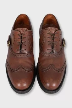 Men's brown leather lace-up brogues