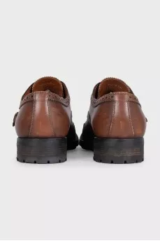 Men's brown leather lace-up brogues