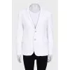 White single-breasted button-down jacket