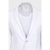 White single-breasted button-down jacket