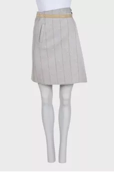 Cashmere skirt with belt