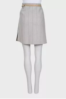 Cashmere skirt with belt