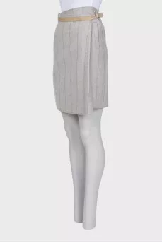 Cashmere skirt with belt