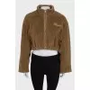 Brown fitted bomber jacket