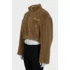 Brown fitted bomber jacket