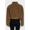 Brown fitted bomber jacket
