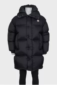 Men's voluminous black down jacket