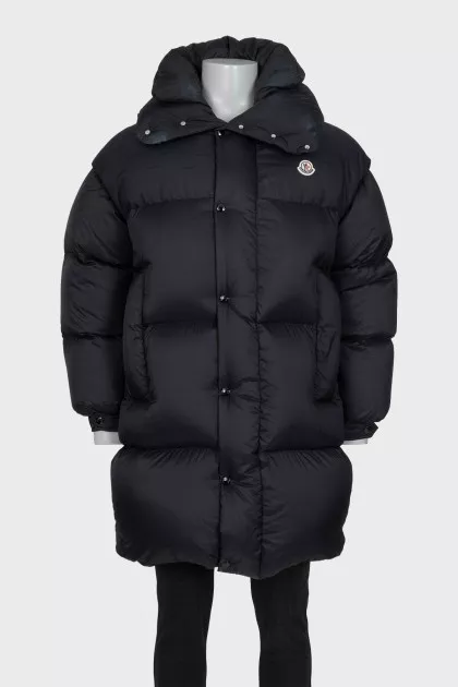 Men's voluminous black down jacket