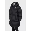 Men's voluminous black down jacket