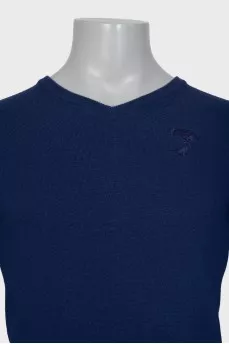 Men's blue wool pullover