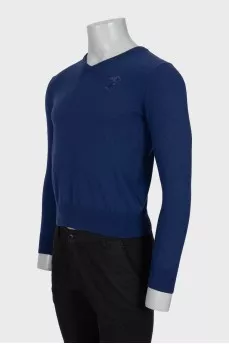 Men's blue wool pullover
