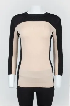 Beige-black sweater with lightning