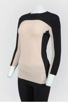 Beige-black sweater with lightning