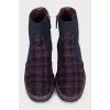 Textile boots with a zipper and logo