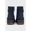 Textile boots with a zipper and logo